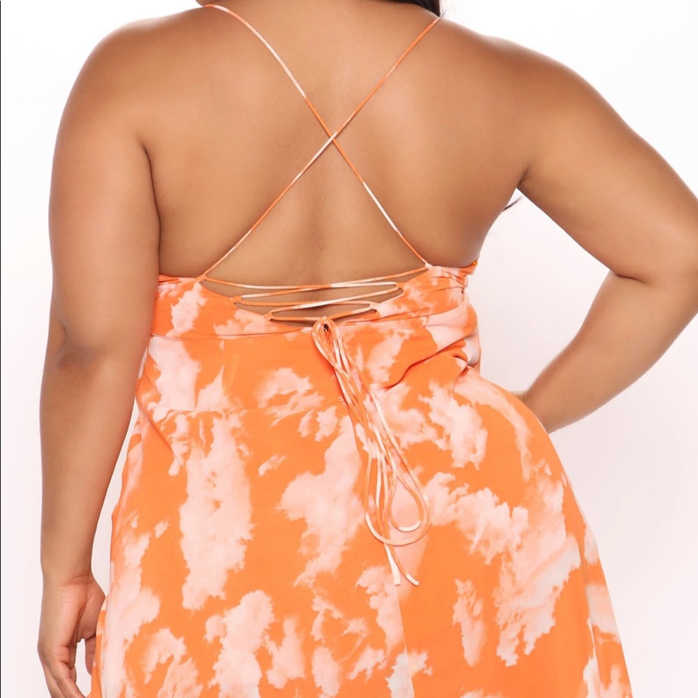 Orange Marble Maxi Dress